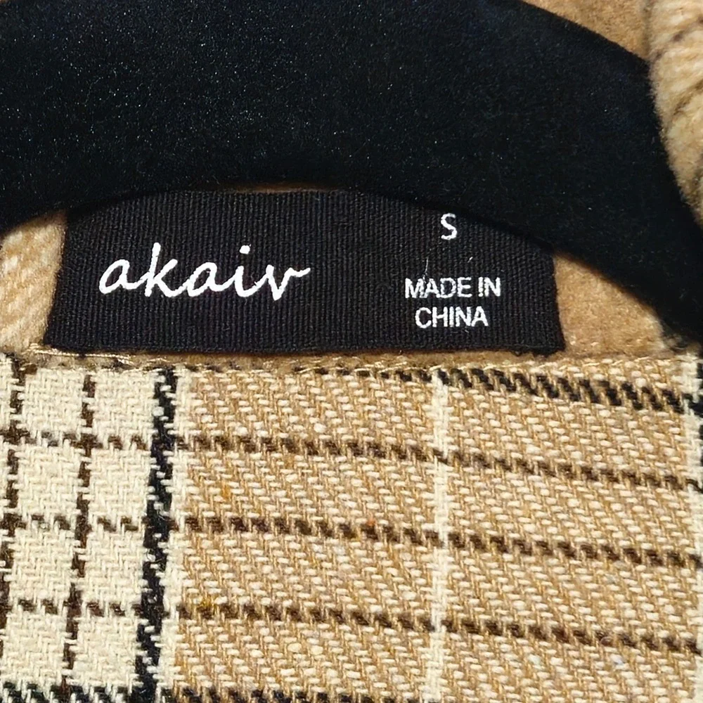 Akair Plaid Flannel‎ Shacket Womens Oversized Small Button Down Distressed Hem